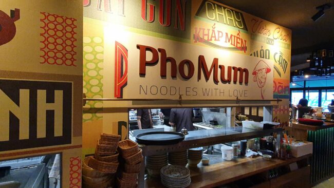 Open kitchen at Phở Mum