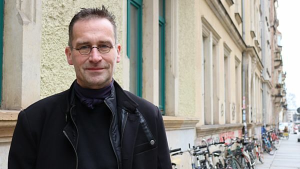 Martin Schulte-Wissermann in der Neustadt - Foto: Anne Herpertz, Piraten Dresden