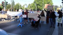 Demonstration am Albertplatz