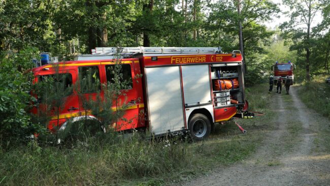 Feuerwehr im Einsatz in der Heide.