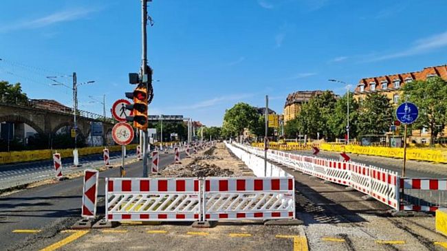 Baustelle auf der Großenhainer Straße - Foto: DVB