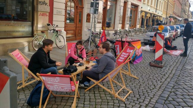 Parkingday auf der Louisenstraße, Ecke Martin-Luther-Straße. Foto: Jack