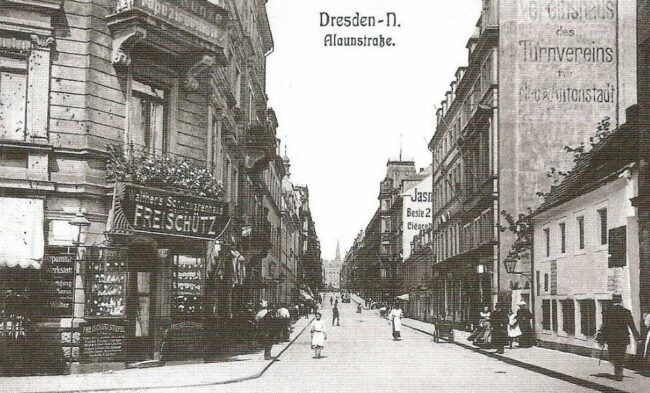 Alaunstraße um die Jahrhundertwende