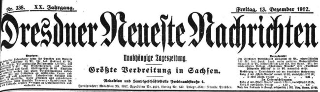 Dresdner Neueste Nachrichten vom 13. Dezember 1912