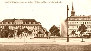 Kaiser-Wilhelm-Platz - heute Palaisplatz mit Blick in die Königstraße