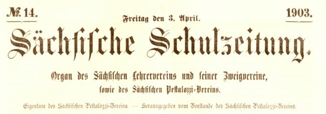 Die Sächsische Schulzeitung, Ausgabe von 1903.