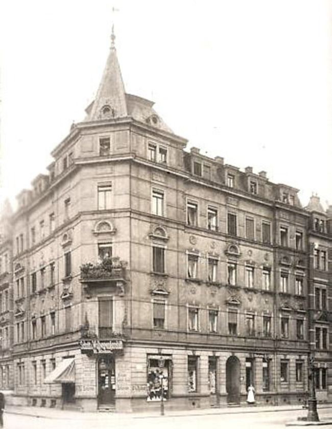 Hechtstraße, Ecke Fichtenstraße um 1910 - zeitgenoössische Postkarte