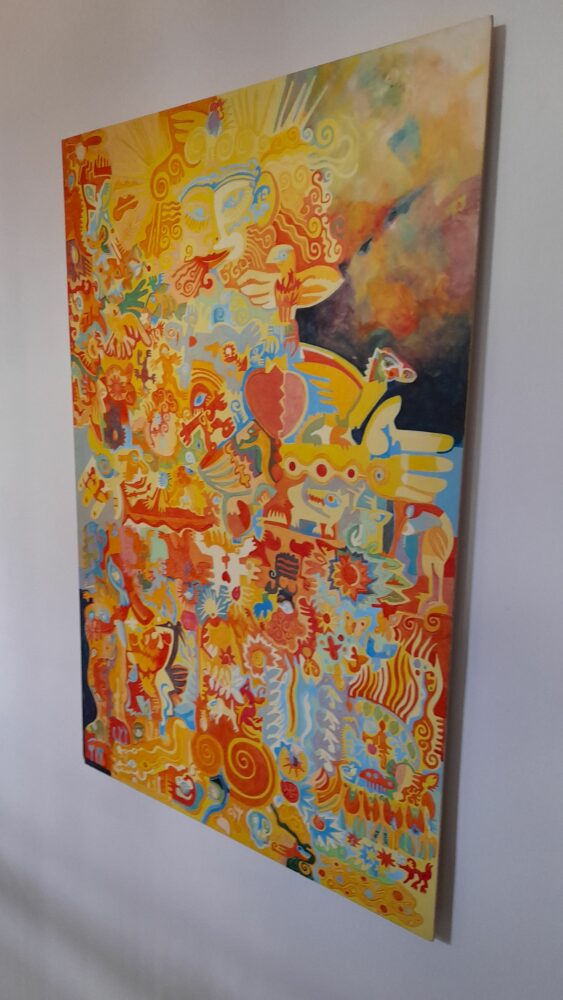 Das Gemälde von Frank-Ole Haake "Der Mann in allen Farben" hängt im Flur.