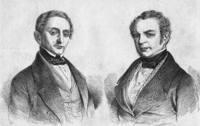 Die Erfinder der ersten Milchschokolade: Gottfried Heinrich Christoph Jordan und August Friedrich Timaeus