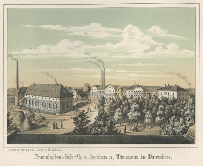 Chocoladen-Fabrik von Jordan und Timaeus aus dem Album der Sächsischen Industrie, 1856