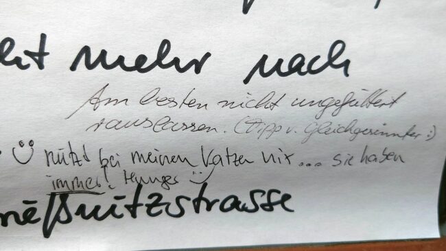 Am Besten nicht ungefüttert rauslassen - nützt nix, haben immer Hunger. 