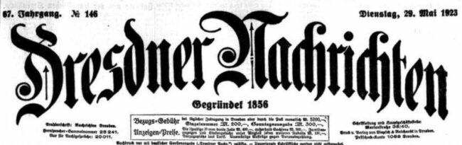 Dresdner Nachrichten vom 29. mai 1923