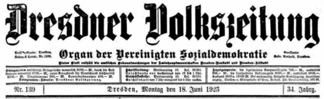 Dresdner Volkszeitung vom 18. Juni 1923
