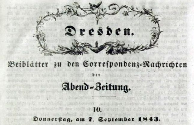 Beiblatt der Dresdner Abendzeitung von 1843.