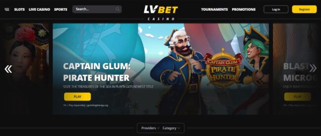 LVBet Casino-Startseite Screenshot