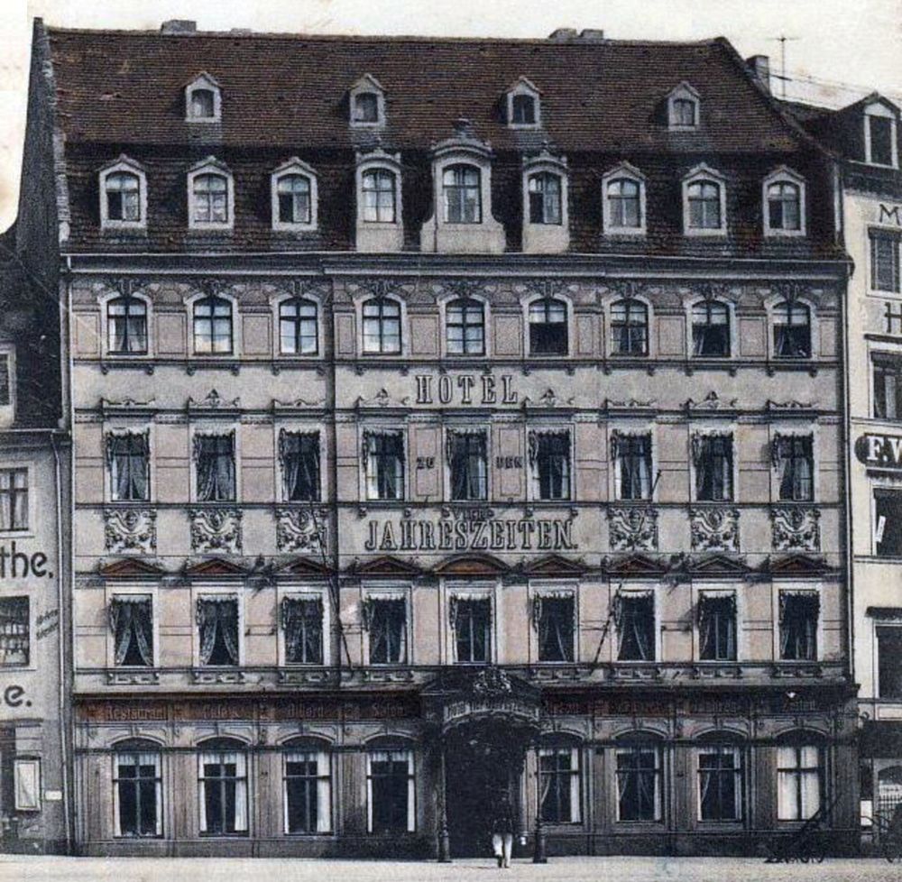 Hotel Vier Jahreszeiten - zeitgenössische Postkarte (Ausschnitt)