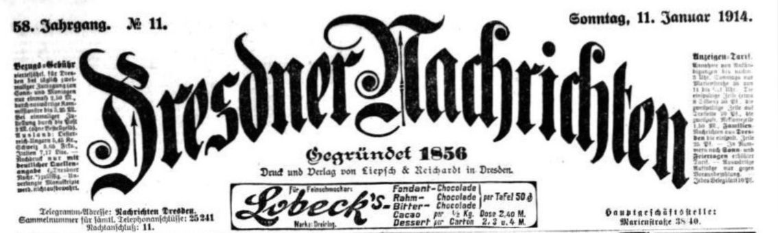 Dresdner Nachrichten vom 11. Januar 1914