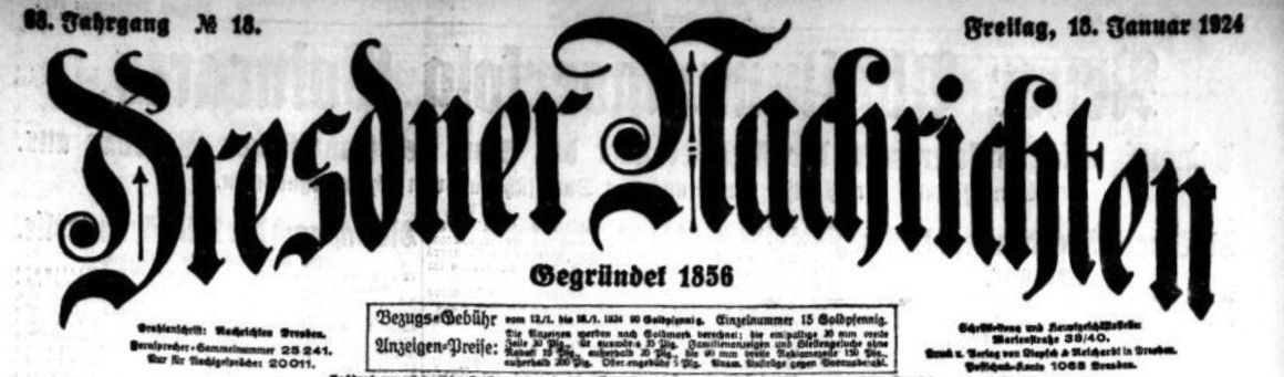 Dresdner Nachrichten vom 18. Januar 1924