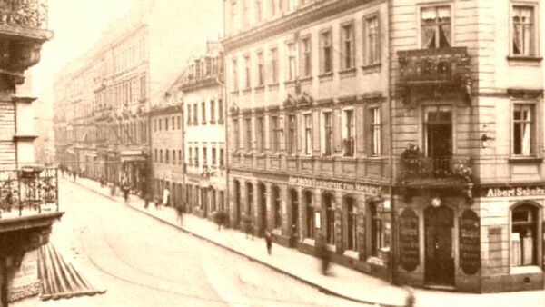 Louisenstraße Ecke Markgrafenstraße (heute Rothenburger Straße) - zeitgenössische Postkarte