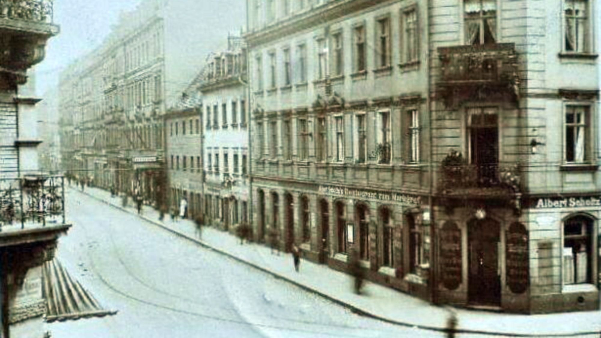 Louisenstraße Ecke Markgrafenstraße (heute Rothenburger Straße) - zeitgenössische Postkarte