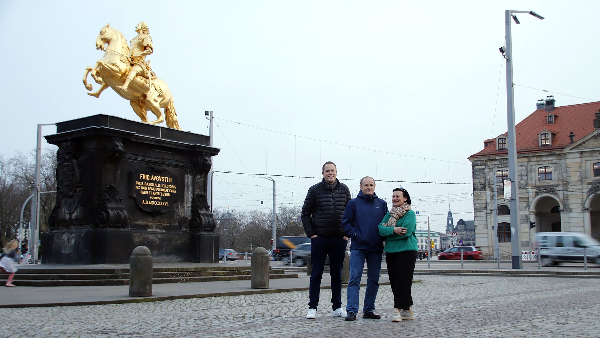 Sie wollen gern die Große Meißner Straße nach unten legen. Johannes Schwenk, Gunter Thiele und Barbara Öhlke vom CDU-Kreisverband Dresden-Neustadt. Foto: Anton Launer