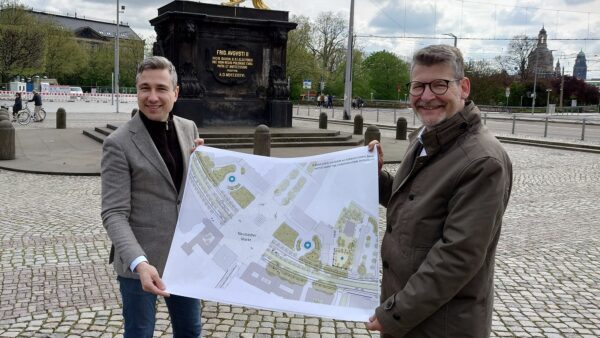 Baubürgermeister Stephan Kühn (Grüne) und Stadtplanungsamtsleiter Matthias Lerm präsentierten die Pläne für die Große Meißner - Foto: Anton Launer