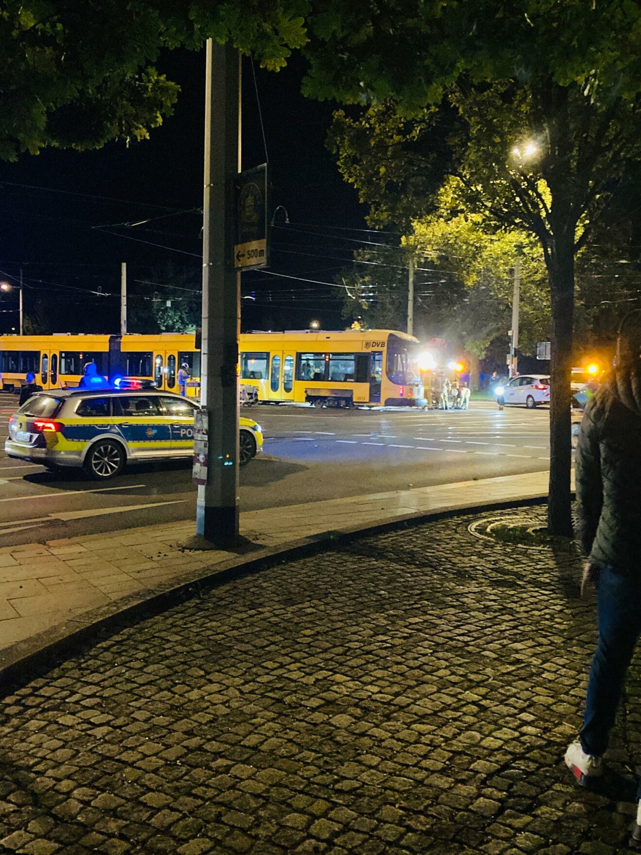 Straßenbahnunfall am Albertplatz