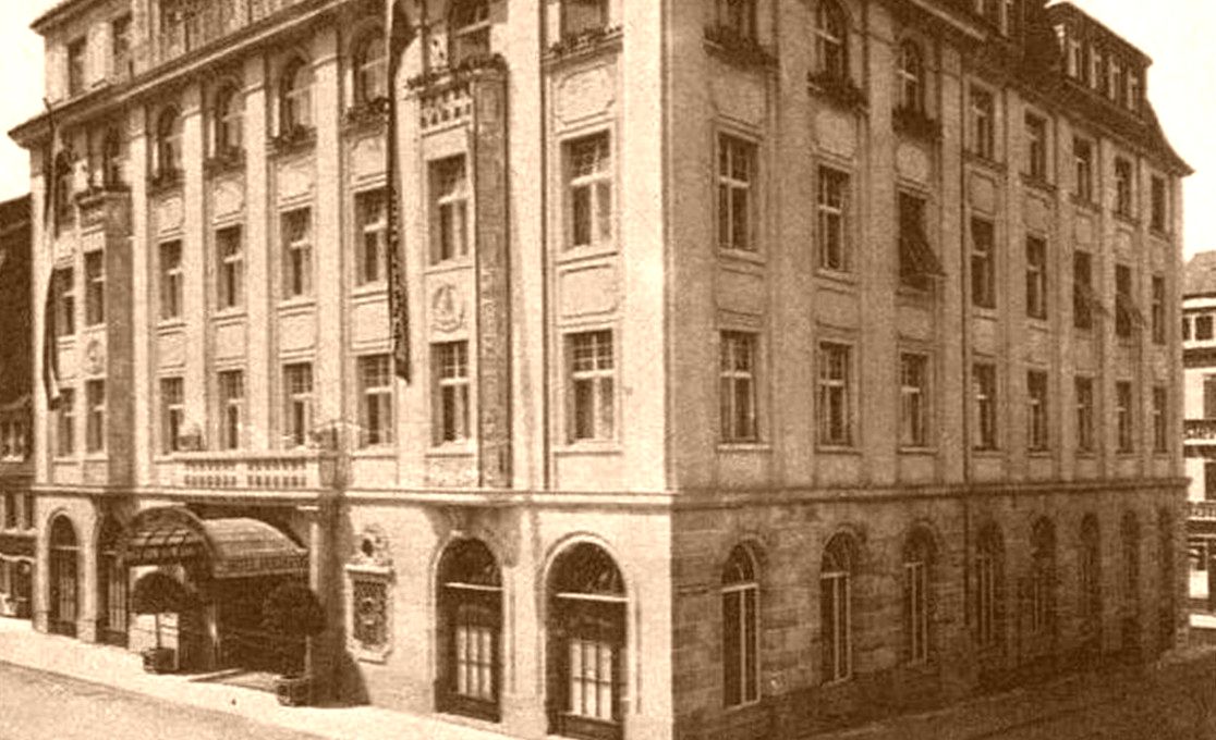 Radio-Hotel Reichspost - zeitgenössische Postkarte - Ausschnitt