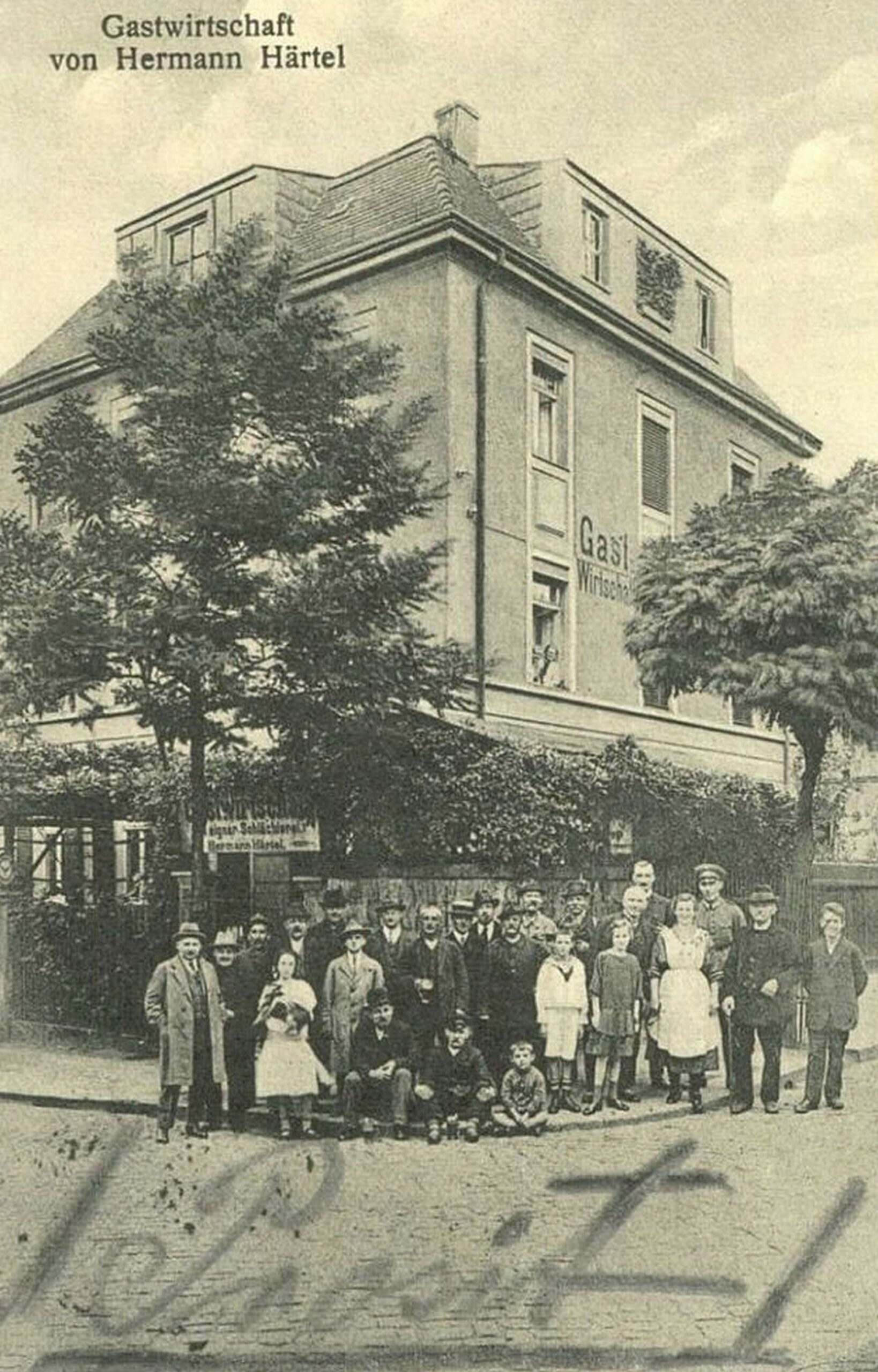 Postkarte der alten Gastwirtschaft an der Baumstraße Ecke Bischofsweg (Foto: Sammlung Altes Dresden)