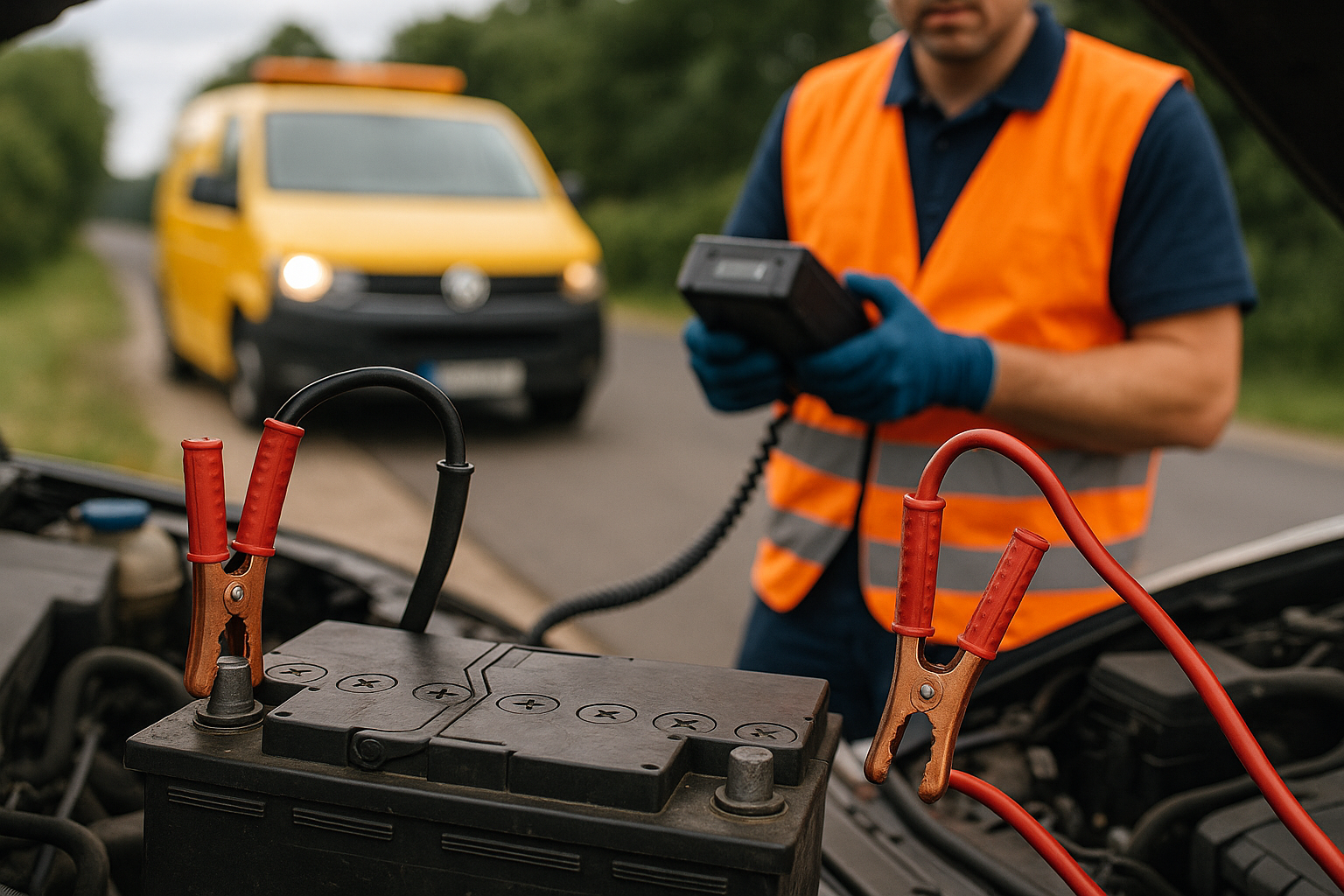 Wenn die Autobatterie schlappmacht muss der Pannendienst kommen. Foto: KI