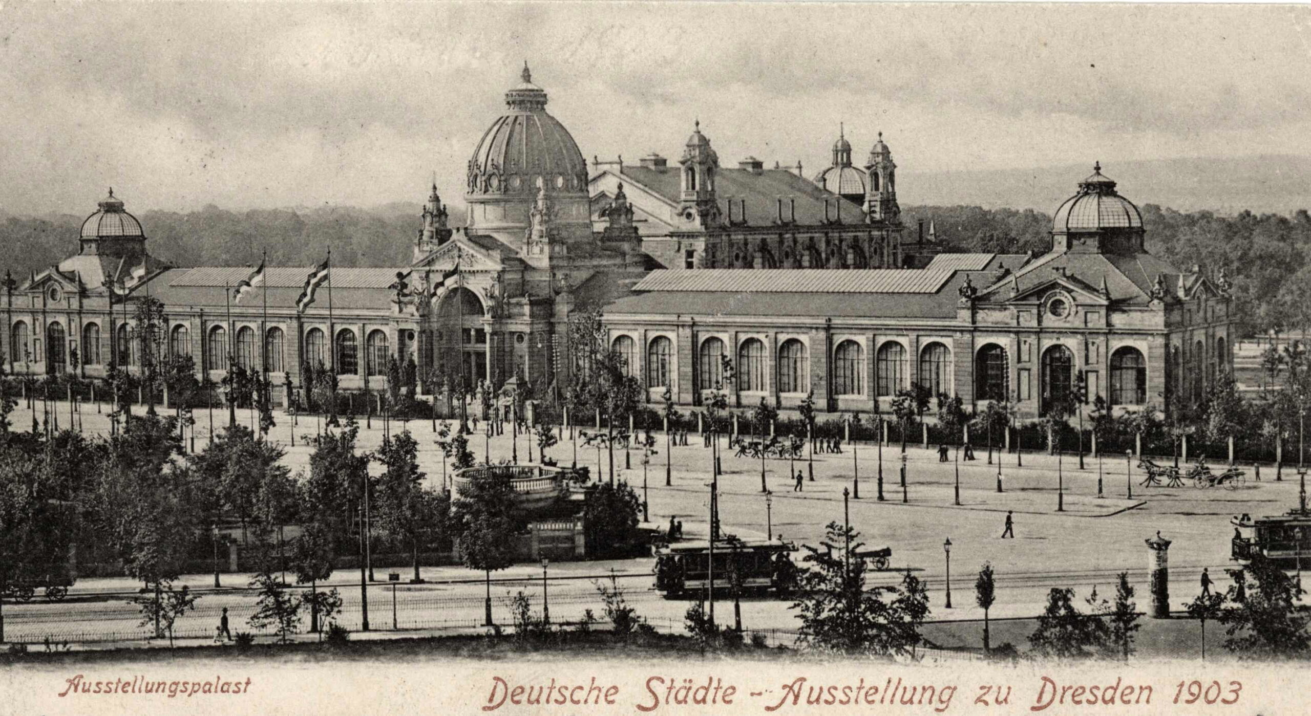Ausstellungspalast am Stübelplatz - zeitgenössische Postkarte