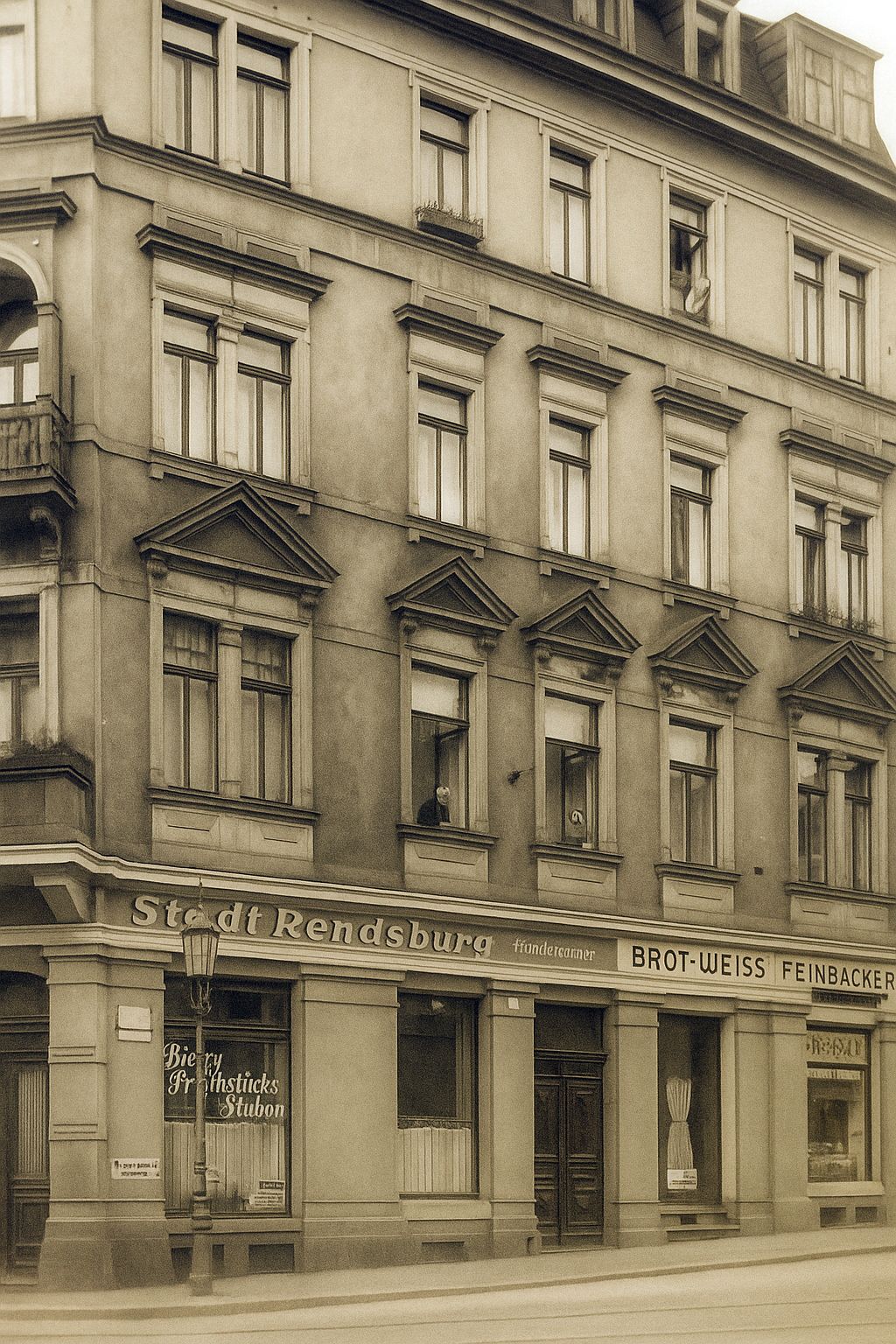 Hotel Stadt Rendsburg um 1925 - zeitgenössische Postkarte (digital aufgearbeitet)