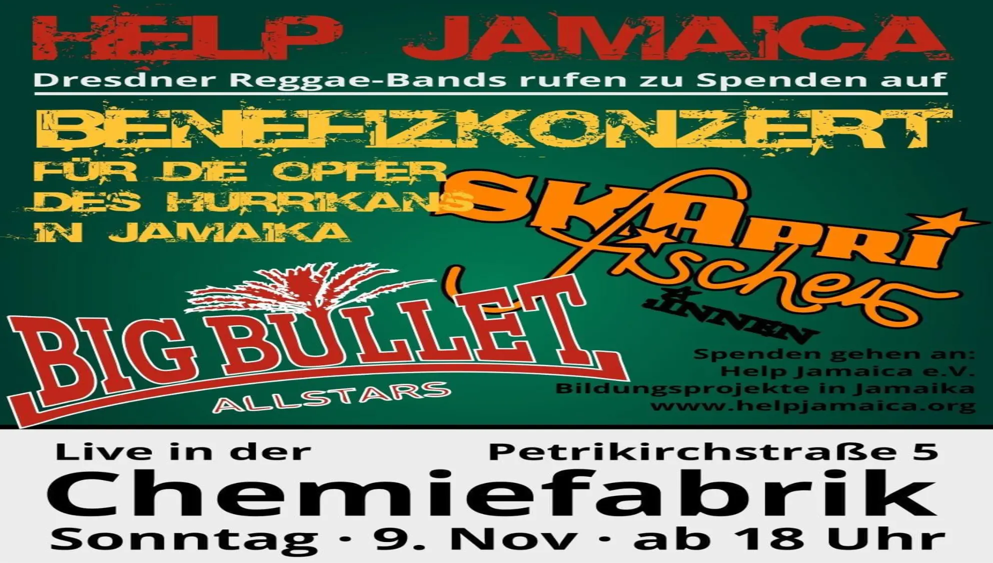 Flyer zum Konzert am Sonntag.