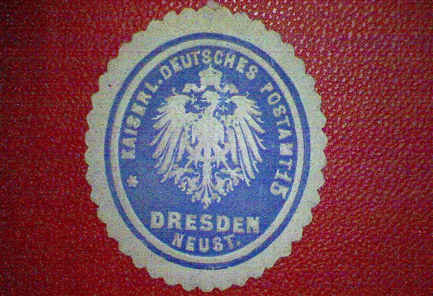 Kaiserlich Deutsches Postamt 15 - Dresden-Neustadt - zeitgenössische Siegelmarke - Foto: Archiv Altes Dresden