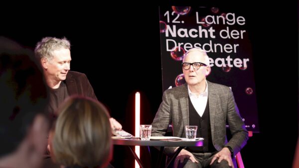 Stephan Hoffmann, Geschäftsführer und Künstlerischer Leiter des Societaetstheaters Dresden und Joachim Klement, Intendant des Staatsschauspiels Dresden stellten die Lange Nacht der Theater vor - Foto: Anton Launer
