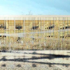 So soll das Fahrrad-Parkhaus mal aussehen. Skizze: Knerer und Lang Architekten