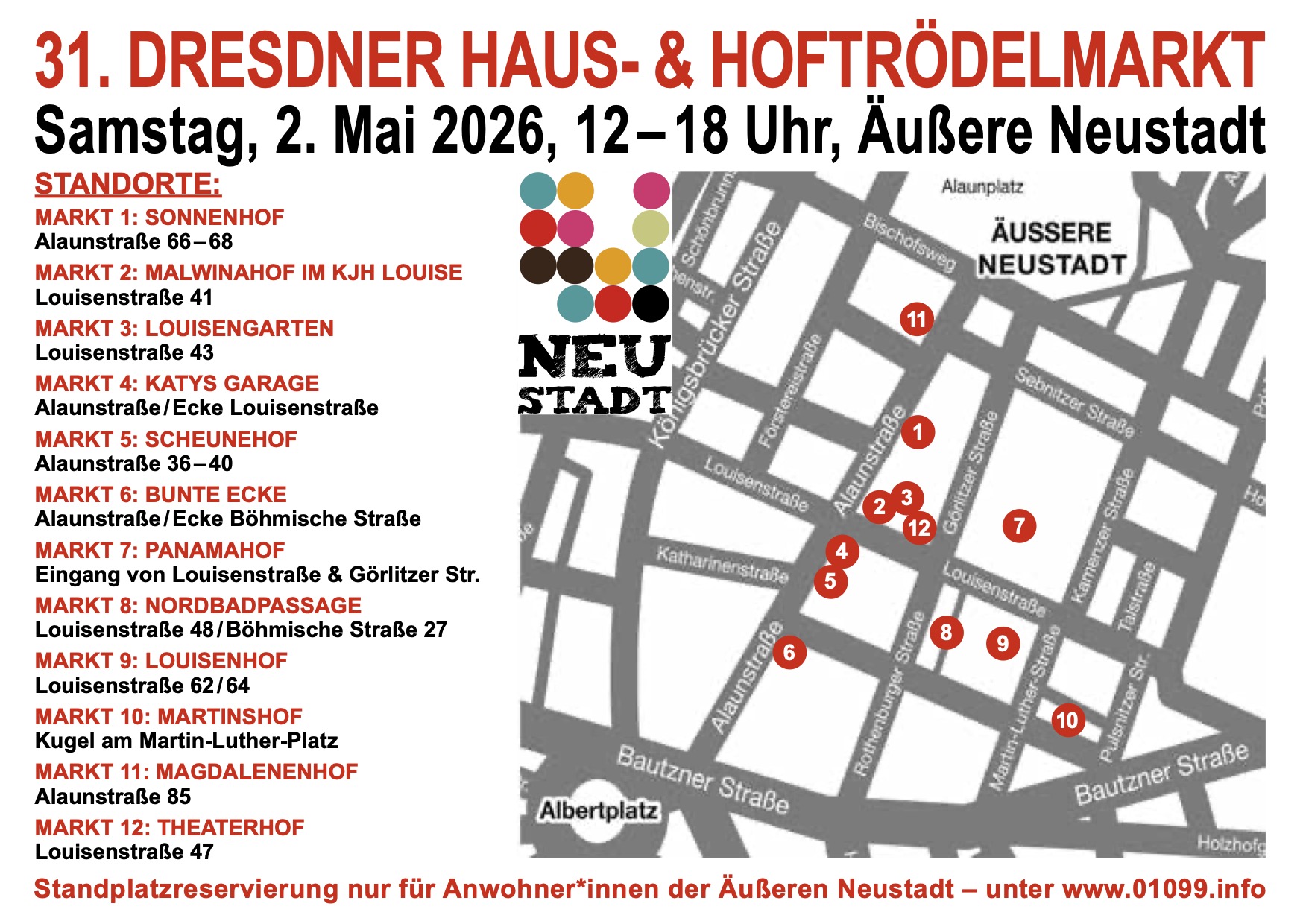 Übersichtskarte der Trödelmärkte