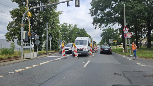 Baustelle an der Königsbrücker Straße. Foto: Anton Launer