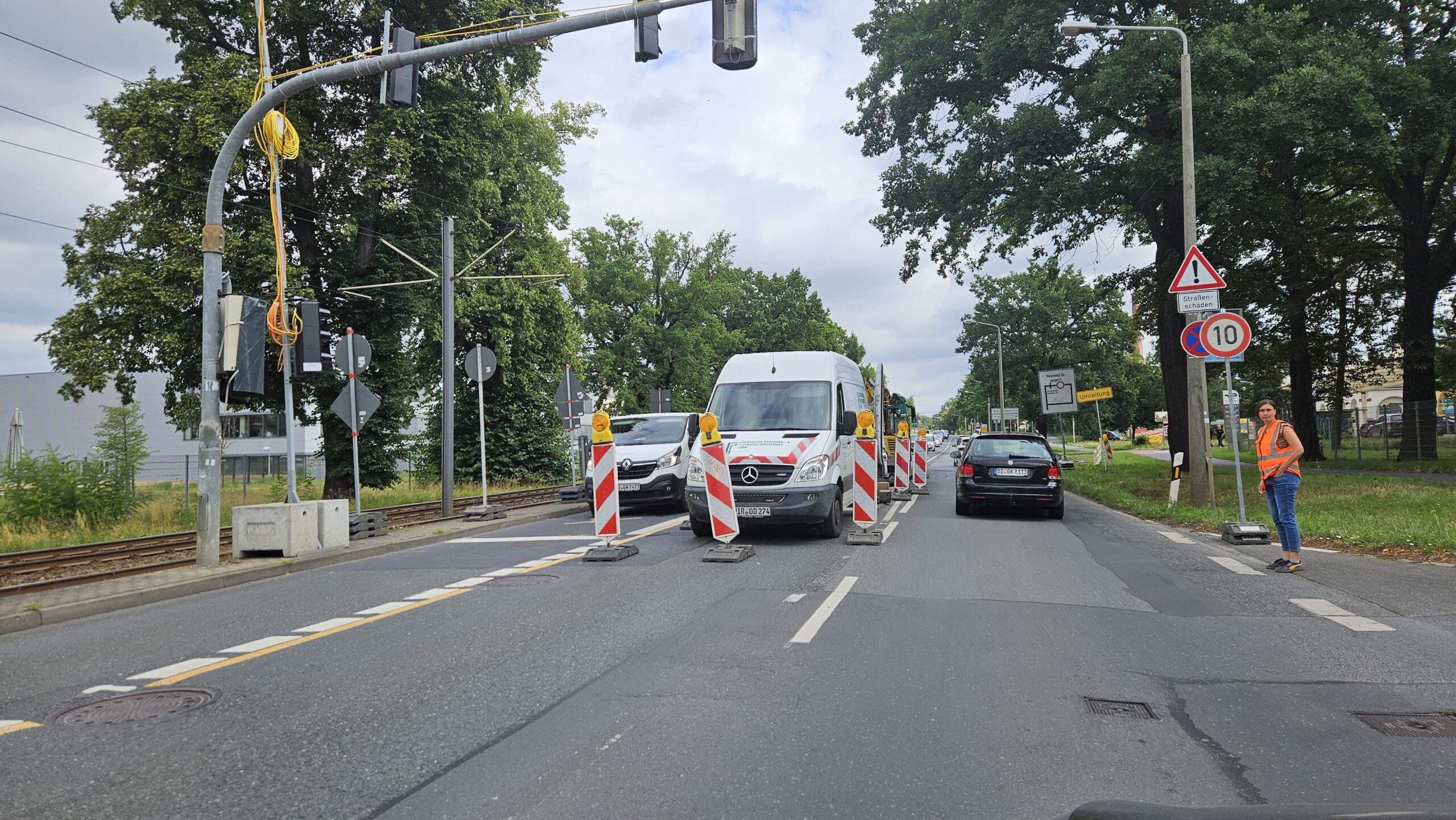 Baustelle an der Königsbrücker Straße. Foto: Anton Launer