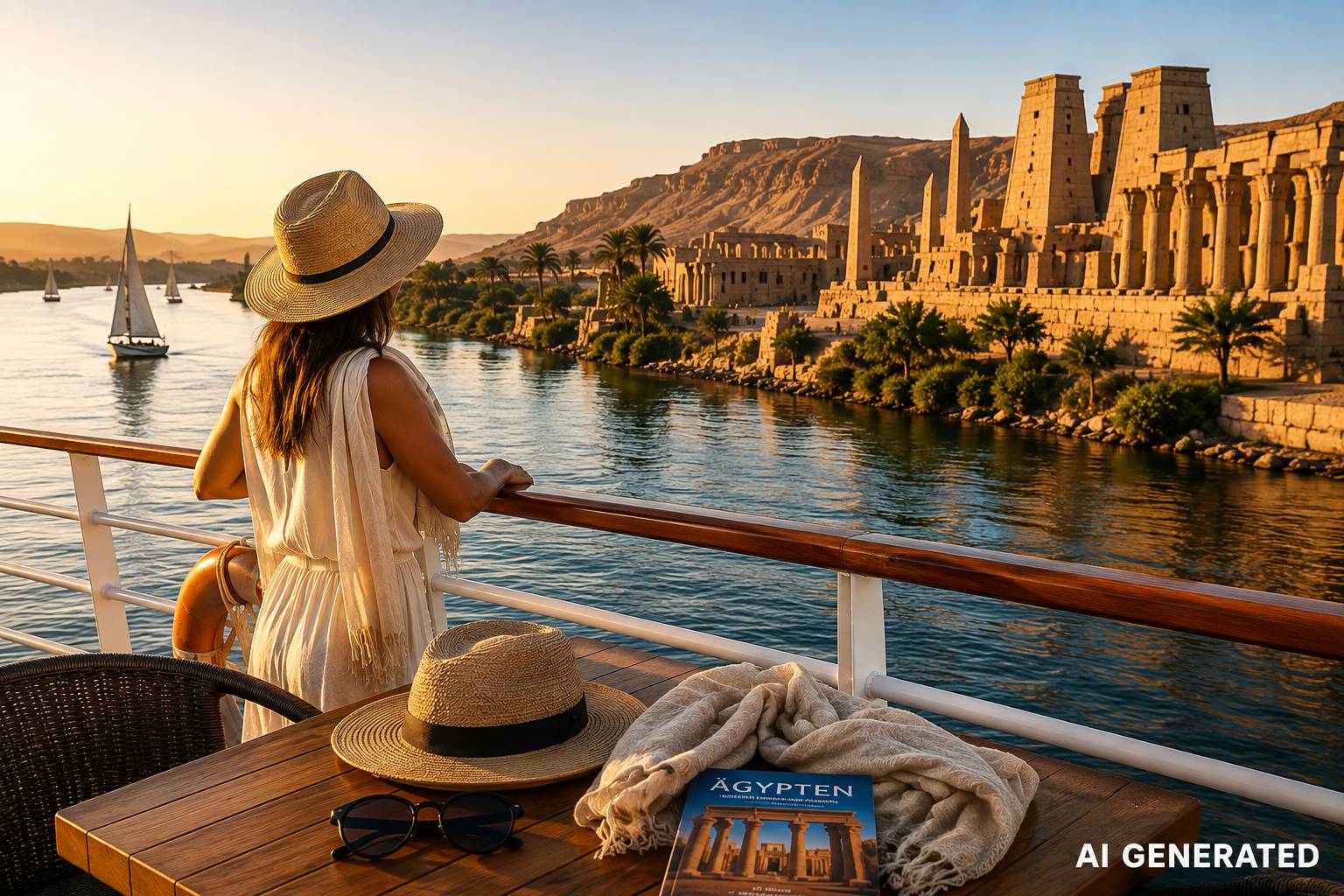 Auf nach Ägypten zur Nilkreuzfahrt - Foto mit KI erstellt.