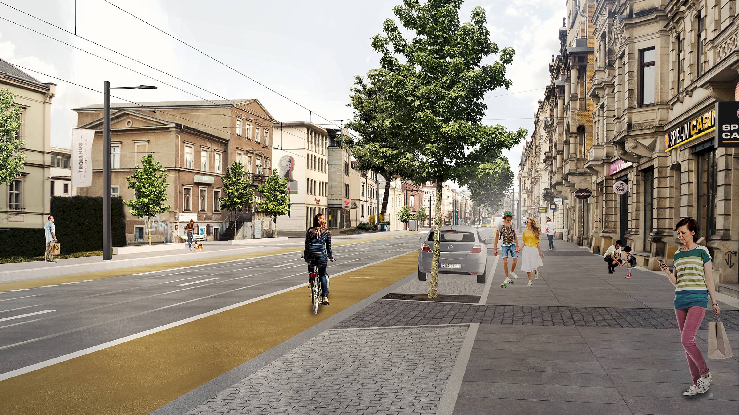 Die Visualisierung für die Variante 8.7 für den Abschnitt zwischen Louisenstraße und Bischofsweg