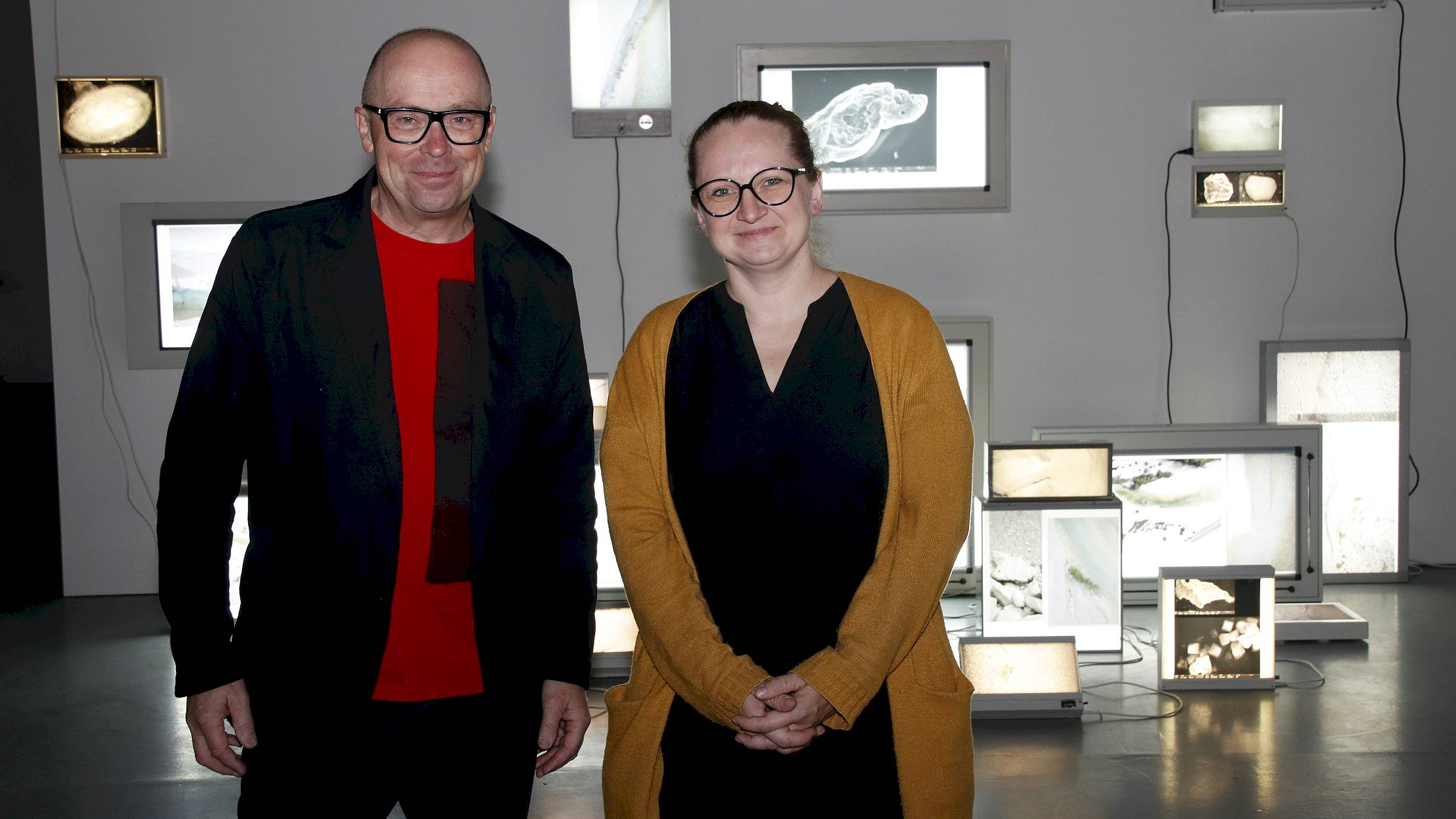 Künstler Herwig Turk und Projektleiterin Stefanie Mösch vom Senckenberg Naturmuseum Dresden - Foto: Anton Launer