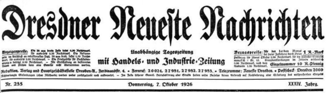 Dresdner Neueste Nachrichten vom 18. Oktober 2026